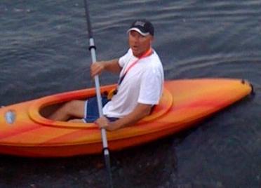 Phil in a kayak