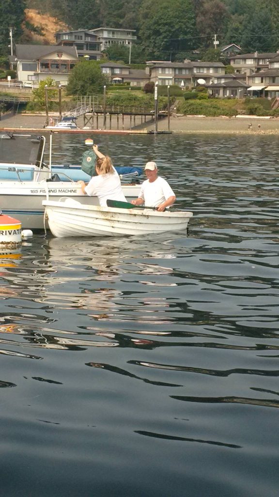 Jess & Phil in a dingy